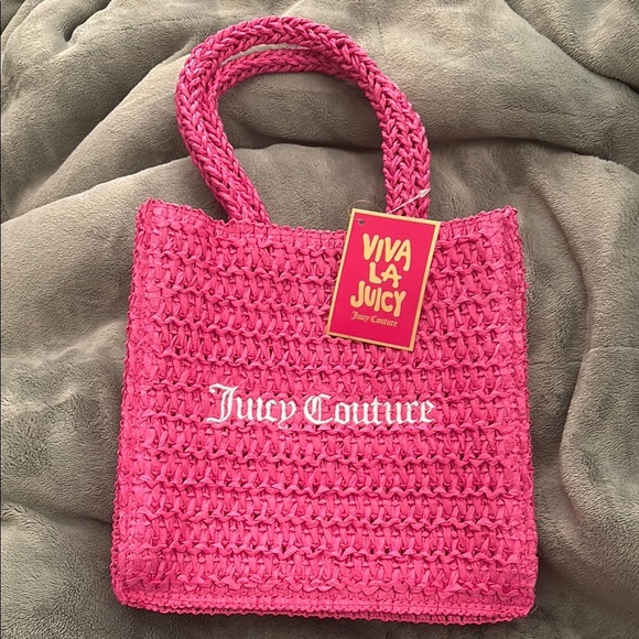 Juicy Couture Handbags - Juicy Couture Pink Woven Tote Bag
